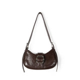 Buckled Strap Pu Leather Shoulder Bag-Outfit