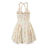 Floral Halter Mini Dress-Outfit