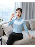 Shirt Women Polyester Cotton Shirts for Women Long Sleeve Blouse Women Dress Shirts Fashion Female Clothing OL Womens