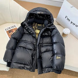 New Korean Black Gold 90% White Duck Down Jacket Women Winter Warm Thicken Hooded Coats Loose Casual Female Down