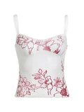 Mesh Perspective Camisole with Floral Print and