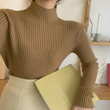 2021 chic Autumn winter Sweater Pullovers Women Long Sleeve casual turtleneck warm basic Sweater knit Jumpers