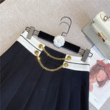 2022 Summer New Arrival Metal Chain High Waist Slim Short Mini Skirt Women