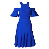 New Elegant Bandages Dress Women Sexy Ruffles Bodycon Clothes Club Party Evening