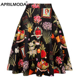 Summer Midi Skirt Runway Vintage Rockabilly Sundress Red Womens Sexy Pinup 50S Cotton Polka Dot Pattern Skater