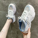 Women Sneakers Slippers Breathable Mesh Casual Mules Shoes Female Fashion Sneaker Lace Up Leisure Women Vulcanize