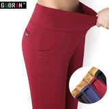 Autumn Winter Plus Thick Velvet warm Leggings Elastic High Waist Pants female Slim Women's Casual Pants female