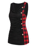 Color Strappy Cinched Heathered Blouson Tank Top Women Cami Plain Casual T shirt High Stretch