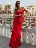 Chiffon Dress Sexy Sling Backless Slit