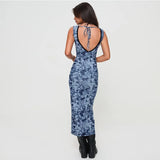 Zingj New Women's Fashion Retro Print Sexy Back Strap Slim Hip