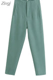 Women's Pants Beige Pencil High Waist Pants For Women Office Casual Elegant Woman Trousers Fashion Streetwear Summer