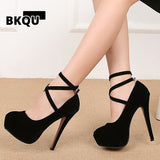 2022 Striptease High Heel Shoes on Platform Casual Blue Black Red Women Stilettos Dance Evening Party Pumps Large