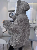 Sequins Women Winter Down Jacket Thick Parka Coat With Bling Bling Fashion Design Puffer