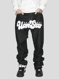 Letter Print Baggy Y2k Men Jeans High Street Vintage Hip Hop High Waisted Casual Straight Wide Leg Jeans Women