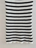 Off Shoulder Knitted Dresses For Women Striped Midi Bodycon Dress Women Black White Sexy Long Dress Woman Summer