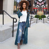 Sexy See Through Front Open Split Sleeve Lace Tunic Women Summer Beach Wear Maxi Dress Plus Size Kimono Sarong plage