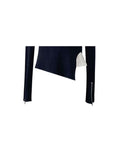 Style Woman Black Long Sleeve Slim Crop top Casual Fashion And Vest Fake Two Pieces Top 2023 Autumn New Temperament