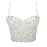 Handmade Sequin halter bustier corset crop top women summer indie tank party y2k top clubwear Cropped tube womens tops