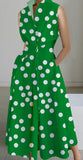 Summer Commuting Fashion Polka Dot Button