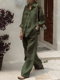 2025 New Women's Long-Sleeved Shirt Loose Pants Two