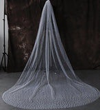 YouLaPan V10 Royal Pearl Wedding Veil Cathedral Veil Bride Long Beaded Veils White Ivory Wedding Veils with Comb