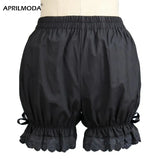 Cotton Lolita Shorts Bloomers With Lace Girls White Black Trim Bow