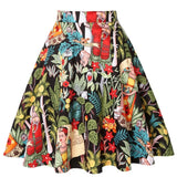 Summer Midi Skirt Runway Vintage Rockabilly Sundress Red Womens Sexy Pinup 50S Cotton Polka Dot Pattern Skater