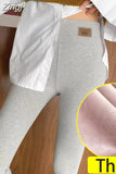 Women's Winter Leggings with Fleece Grey High Waist Soft Trousers Casual Stretch Thermal Slimming Warm Leggings for