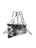 Women Aesthetic Off Shoulder Crop Top Vintage Y2k Streetwear Fashion Ladies Halter Neck Vests Sexy Backless Camisole 2023