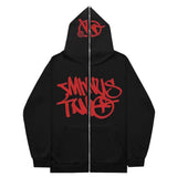 Zipper Hoodies Minus Two Pattern Printing Solid Color Oversized Clothing 2023 New Punk Harajuku Leisure Best Selling