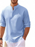 Men's Fashion Stand-Down Casual Long-Sleeved