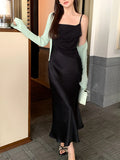 Xixi 13 Lines 2025 Spring And Summer New French Retro Collar Temperament Thin Sling Dress