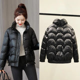 Women Winter Jacket Thick Stand Collar Warm Short Parkas Women Winter Coat Elegant Shiny Cotton Padded Jackets