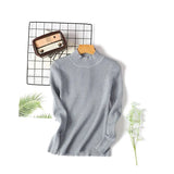 style turtleneck sweater women's unadorned slim solid color rib knit long sleeve bottoming Jumpers pullover female