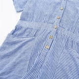 2023 Woman Short Playsuit Blue Striped Summer Woman Jumpsuit Short Sleeve Women Jumpsuits Casual Loose Women's