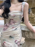 2023 Elegant Bandage Bodycon Formal Occasion Dresses Women Vintage Floral Sleeveless Party Club Sexy Vestidos Female