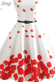 Women Summer Dress Floral Print Retro Vintage 1950s 60s Casual Party Office Robe Rockabilly Dresses Vestido