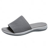 summer new spot one word knitted sponge cake thick bottom sandals and slippers women's large size sandals and