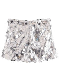 2023 Sequin Skirt Women Glitter Silver Short Skirt Woman Fashion High Waist Mini Summer Skirts Shiny Sexy Women's