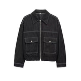 2025 New Set Jacket Jacket Denim Effect Folding Trousers Design