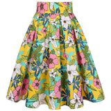 Green Pleated Short Skirts High Waist Cotton Hepburn Style Casual Summer Beach Boho Skater Retro Vintage Party