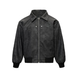 Collar Leather Jacket Men Spring And Autumn Free To Do Old Couple Work Clothes Pu Leather