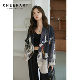 2020 Fashion Blazer Women Striped Print Patchwork Blazers And Jackets Designer Coat Autumn Spring Loose Casual