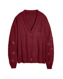 Same Taylor Orange Cardigan Embroidered Stars Loose Languid Temperament