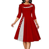 Retro Printing Dot Cinched Swing