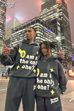 and America Y2k New 3D Foaming Pattern Hoodie Men Harajuku Street Hip Hop Casual Loose Sweatshirt Couples Oversized
