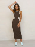 Summer Sexy Ladies Dress Sleeveless Backless Hollow Pullover Close-fitting Sexy Package Hip Skirt Threaded Women's