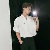 Men's High-End Casual Shirt Short-Sleeved Shirt Men's Shirt With Summer New Small Simple And