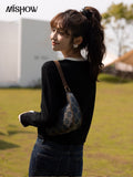 Elegant Sweater Women 2022 Autumn French Patchwork Bow Vneck Pullover Long Sleeves Knitted Tops Female Clothes
