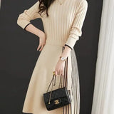 And Winter With Coat Knitted Dress Women's Long-Tender Large-Size Loose 100-Folded Cashmere Sweater Dress